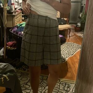 Plaid Knee Length Work Short - Size 6